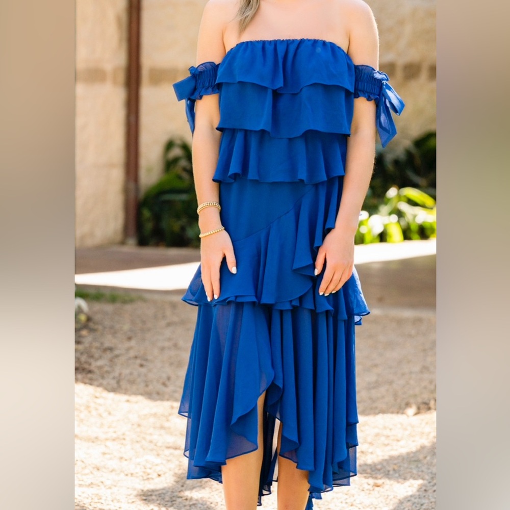 MISA BLUE MAXI DRESS - XS